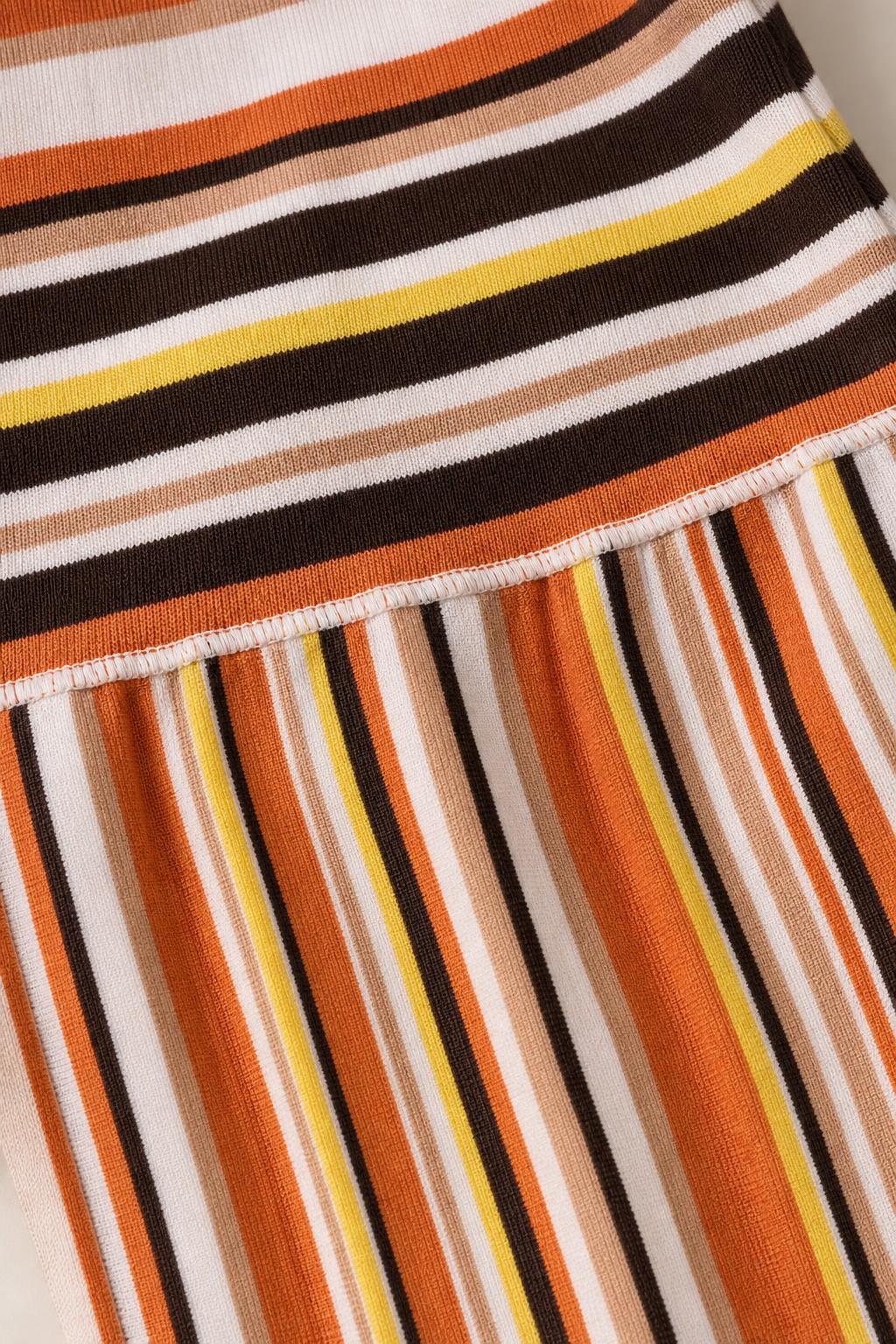 Close-up detail of stripe knit pattern and texture