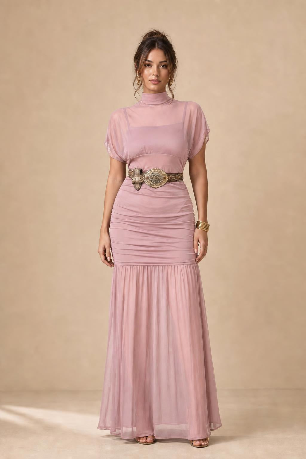 Front view of the pink color variant