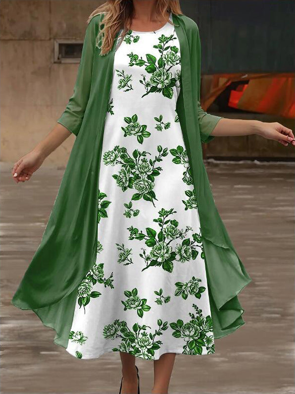 Chiffon Dress Two-Piece Set