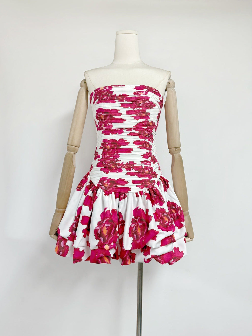Strapless Pleated Playful Short Mini Dress