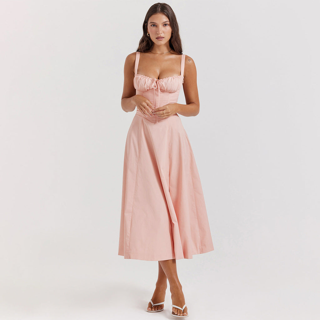 Comfortable Beauty-No Underwire-Print Bustier Sundress