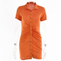 Slim-Fit Short-Sleeve Cardigan Single-Breasted Mid-Length Top