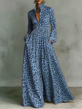 Leopard Print Shirt Maxi Dress
