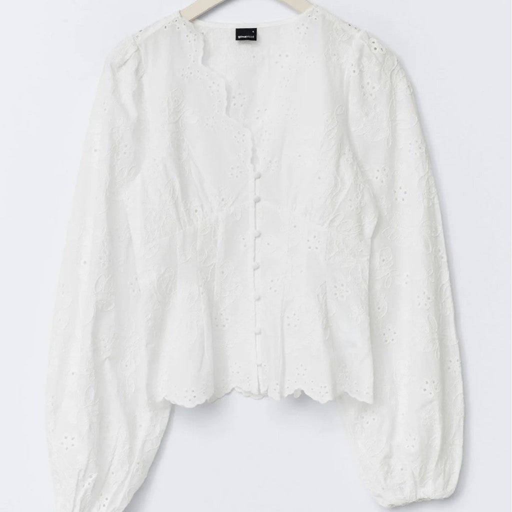 Lace-Trimmed Casual Solid-Color Shirt