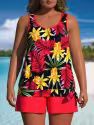 Large-Size Vest Style Four-Piece Swimsuit
