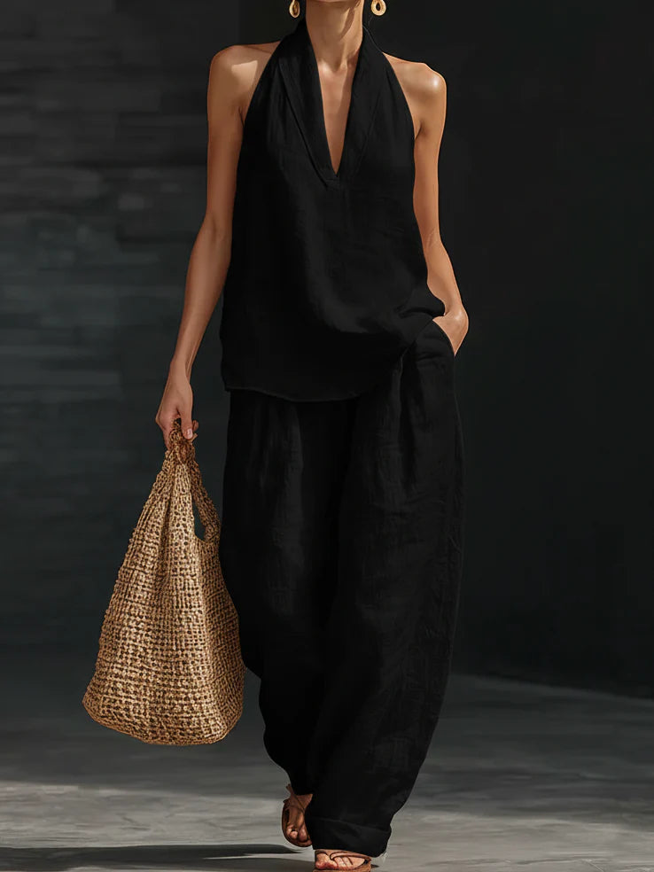 Free Shipping Today - Cozy Minimalist Two-piece Linen Set