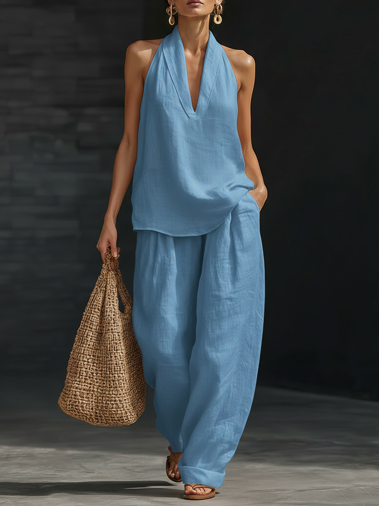 Free Shipping Today - Cozy Minimalist Two-piece Linen Set