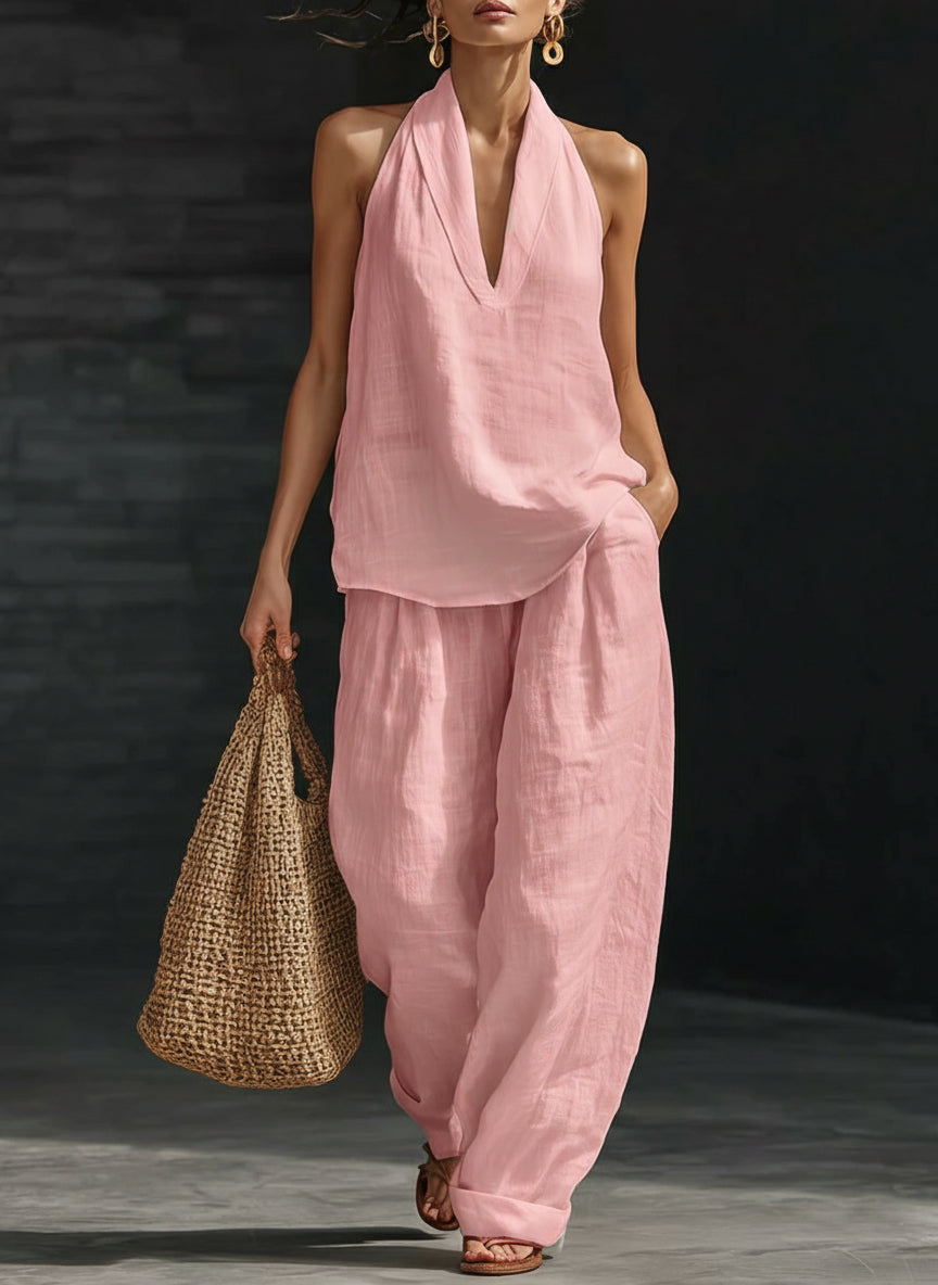 Free Shipping Today - Cozy Minimalist Two-piece Linen Set