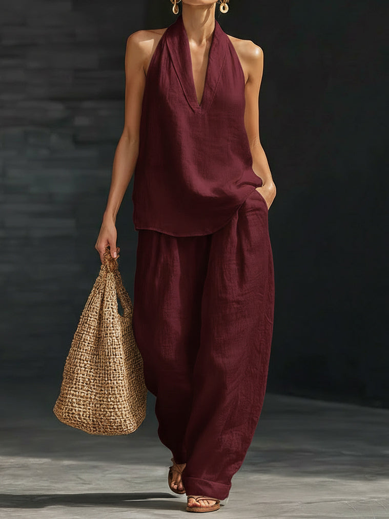 Free Shipping Today - Cozy Minimalist Two-piece Linen Set
