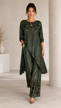 Leopard Satin Two Piece Pant Set