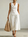Linen 2-Piece Sleeveless Outfit