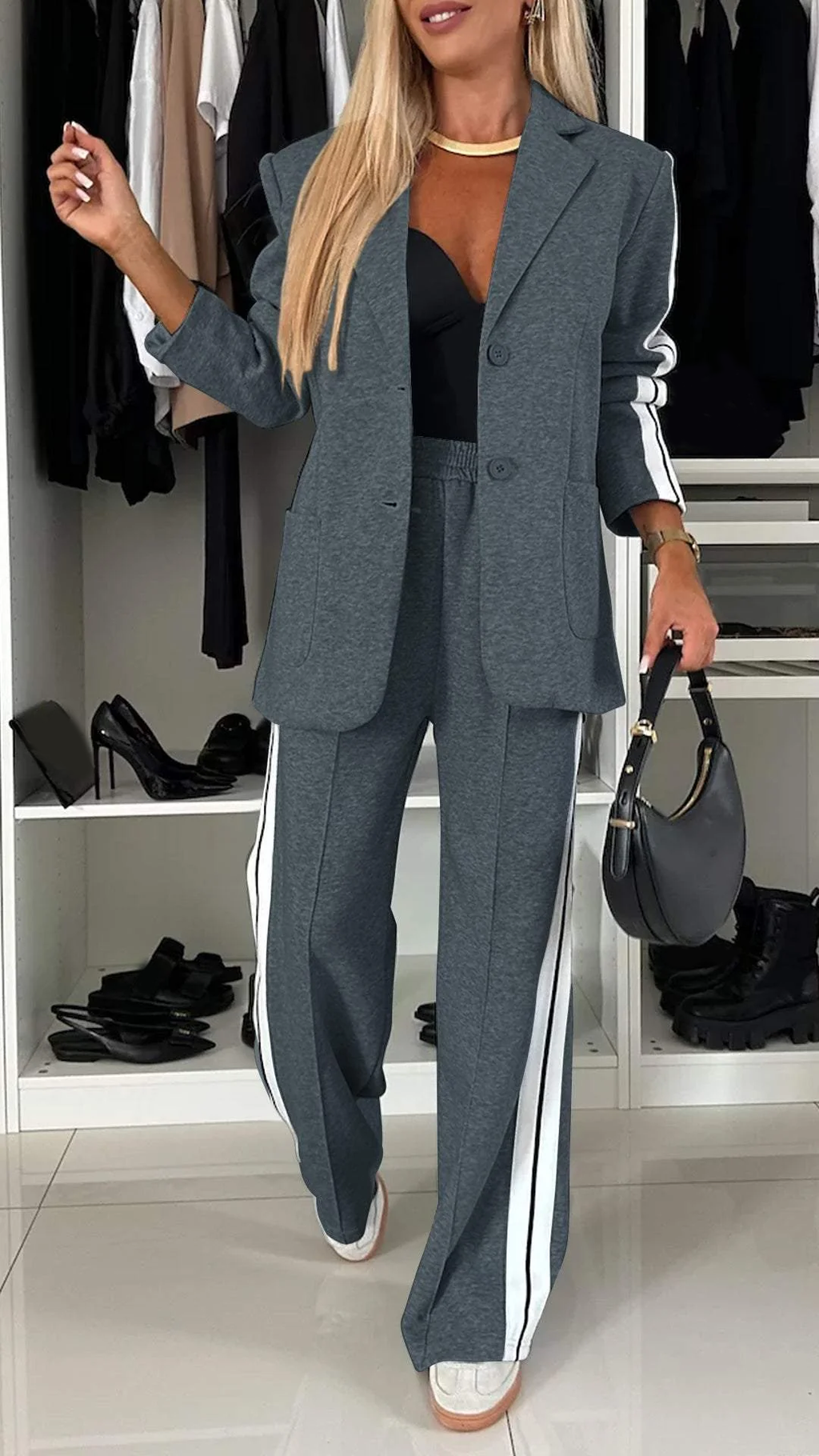 Lapel Long Sleeve Casual Suit