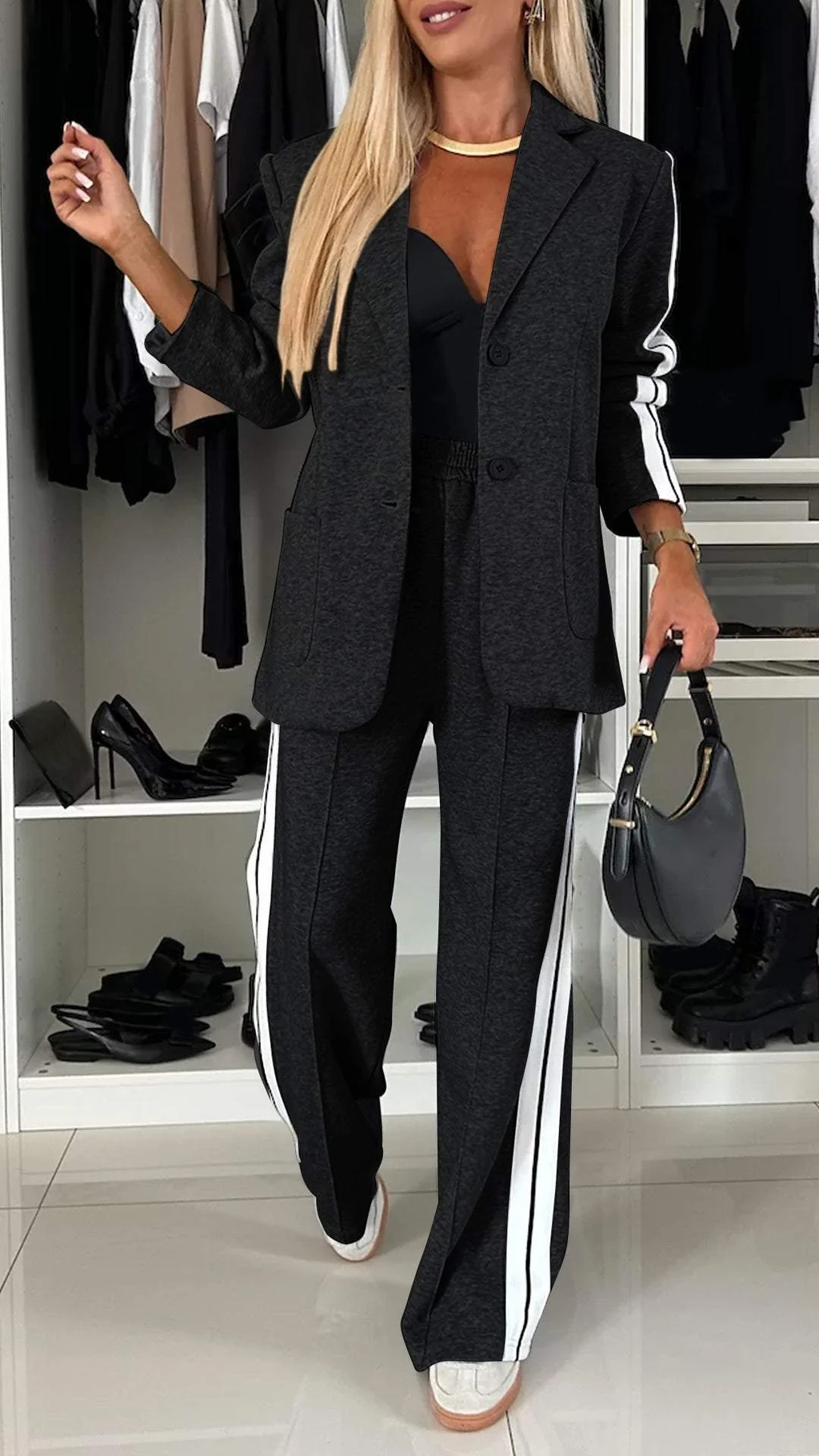 Lapel Long Sleeve Casual Suit