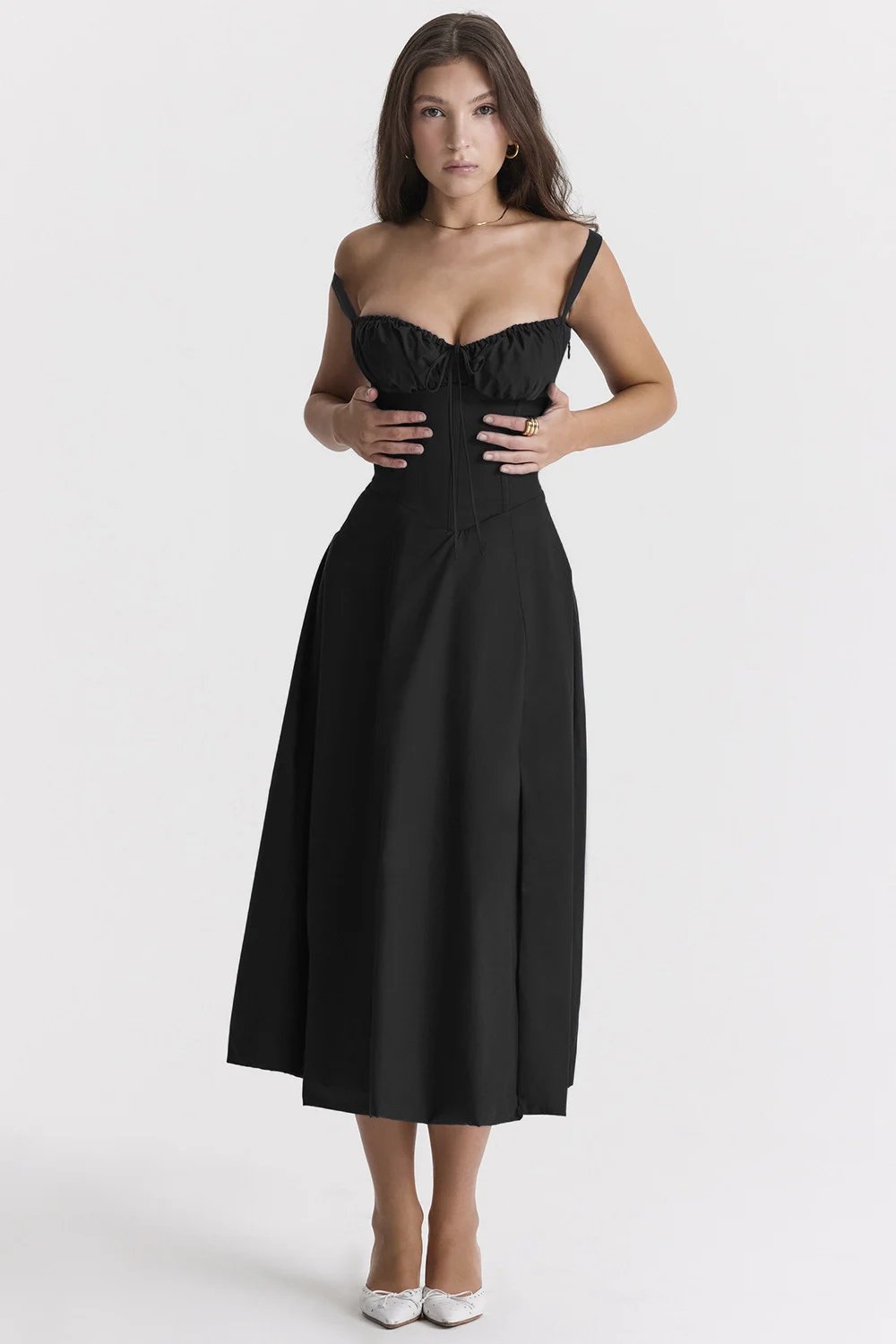 Comfortable Beauty-No Underwire-Print Bustier Sundress