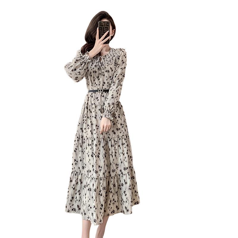 British-Style Floral Casual Dress