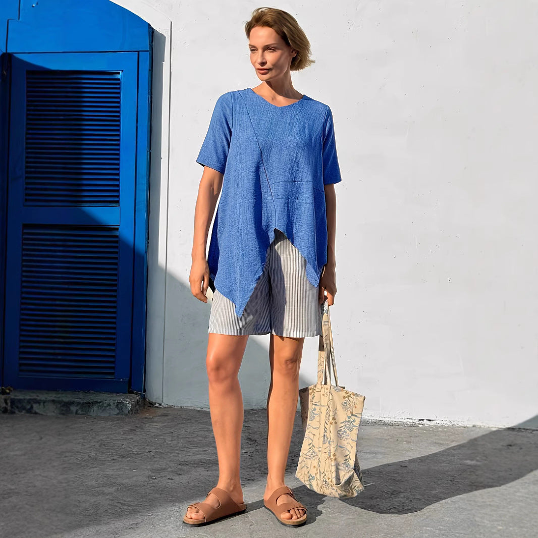 Casual Loose Round Neck Short Sleeve