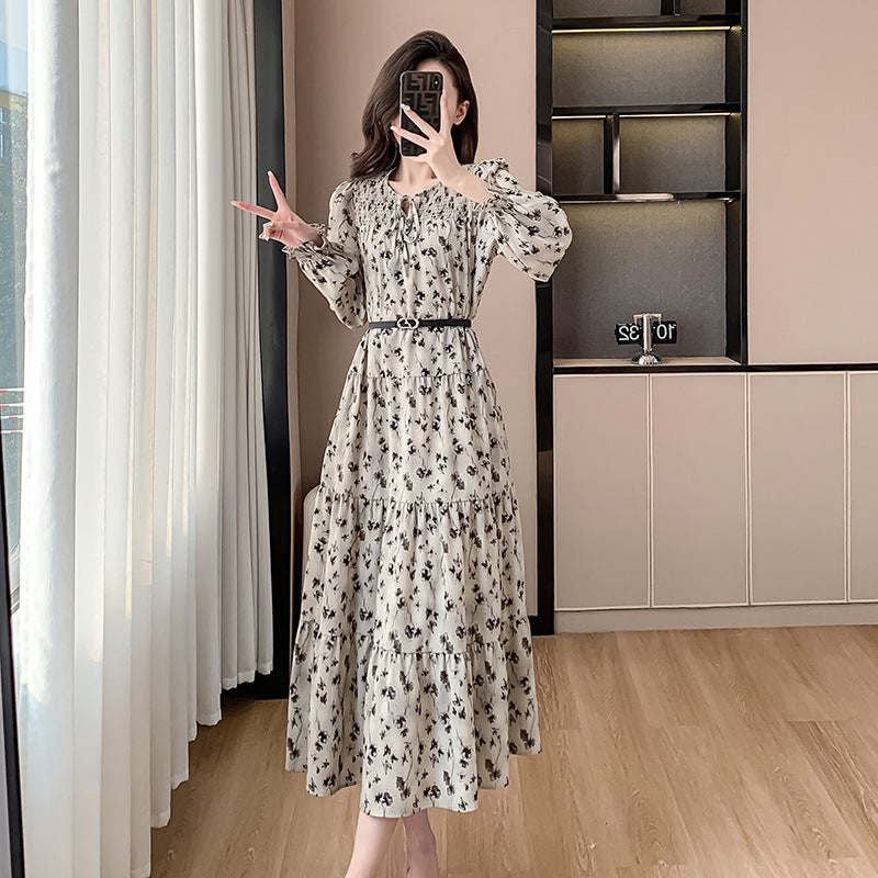 British-Style Floral Casual Dress